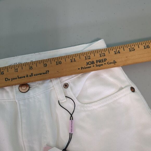 Avec Les Filles High Rise Straight Leg Cropped Jeans Ecru White new with tags 27 - Picture 3 of 6